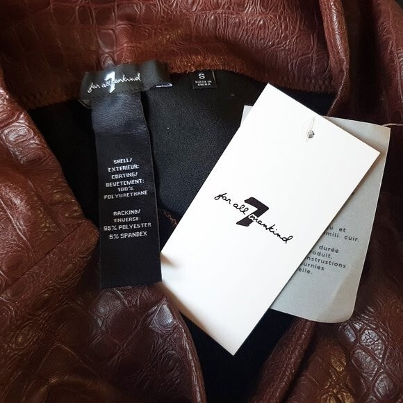 7 FOR ALL MANKIND NEW Crocodile Faux Leather High Rise Legging XS - Picture 6 of 11